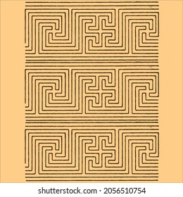 Diseño de patrones de clave griega simple y arte de fondo