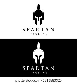 Simple greek spartan warrior helmet Logo design, with creative idea.