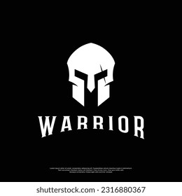 Simple greek spartan warrior helmet Logo design, with creative idea.