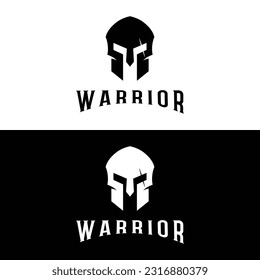 Simple greek spartan warrior helmet Logo design, with creative idea.
