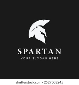 Simple greek spartan warrior helmet Logo design, with creative idea.