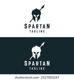 Simple greek spartan warrior helmet Logo design, with creative idea.