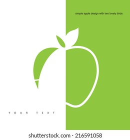 Simple green apple booklet cover design. Vector EPS 10 illustration