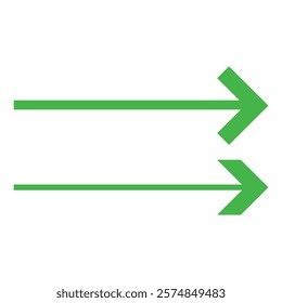 Simple Green arrow icon Flat arrow direction symbols vector on white