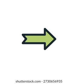 Simple green arrow icon pointing right on a plain background illustration