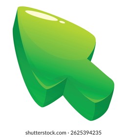 Simple green arrow pointing up, conveying growth, success, and positivity