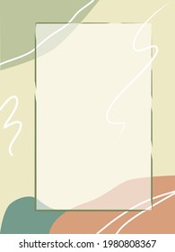 Simple Green Art Vector Template Rectangle Frame Line Texture Background