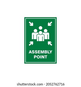 simple green assembly point sign template vector