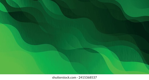 Simple green background. Dynamic wave texture gradient concept.eps 10