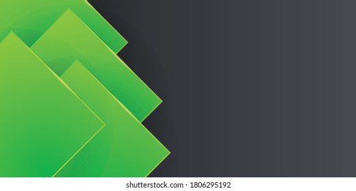 Simple green background with modern corporate concept. Abstract 3d background with green lines paper layer. Futuristic green on black presentation background