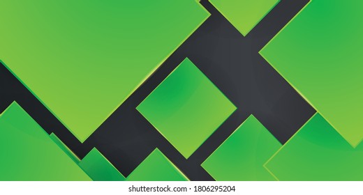 Einfach grüner Hintergrund mit modernem Unternehmenskonzept. Abstrakter 3D-Hintergrund mit grünen Linien Papierschicht. Futuristikgrün auf schwarzem Hintergrund