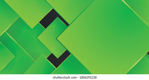 Simple green background with modern corporate concept. Abstract 3d background with green lines paper layer. Futuristic green on black presentation background