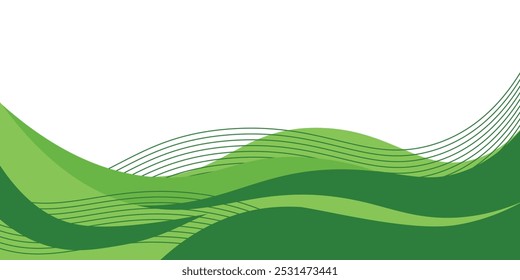 fundo verde simples . estilo de fundo ondulado moderno