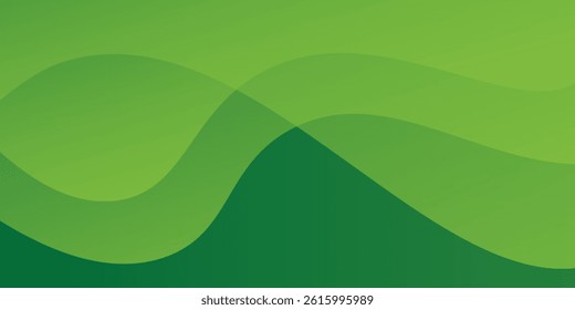 simple green background . modern wavy background style