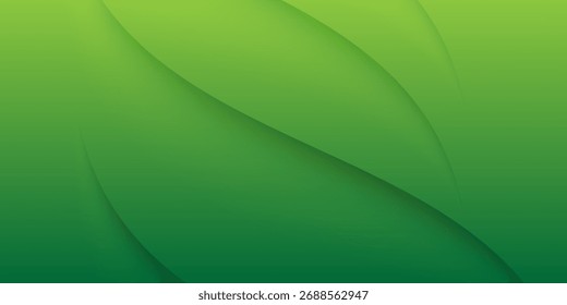 Fondo verde simple. Estilo moderno del fondo ondulado. Diseño moderno de moda en Ilustración vectorial