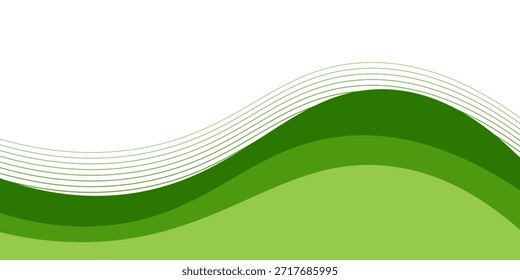 Fondo verde simple. estilo moderno de fondo ondulado