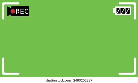 Simple green background recording screen frame material