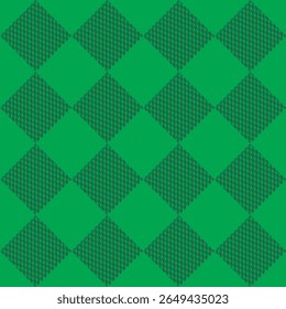 Simple Green background vector illustration. Checkered diamond pattern. Green square tiles, seamless pattern texture background or wallpaper. Contemporary retro style. Unisex plaid pattern. EPS 10.
