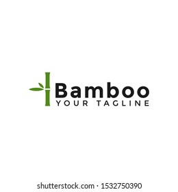 Simple Green Bamboo Logo Design Template