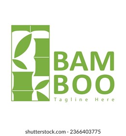 Simple Green Bamboo Logo Design Template