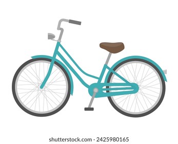 Simple green bicycle vector illustration