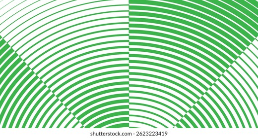 simple green big to small opposite line circular pattern.