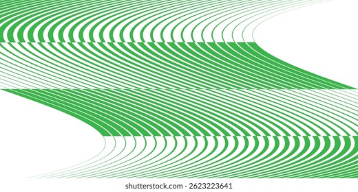 simple green big to small opposite line flag pattern.