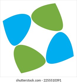 simple green and blue logo design