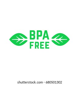 simple green bpa free logo with leafs. cute flat style trend modern logotype graphic art design illustration on white background. concept of emblem for packaging products or healthy emblem template 