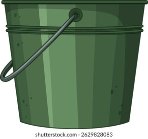 A simple green bucket with a handle