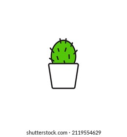 simple green cactus cute illustration