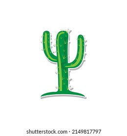 Simple Green Cactus Illustration Vector