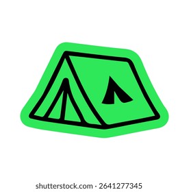 Simple green camping tent illustration	
