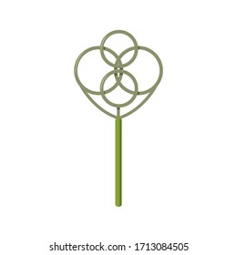 Simple green carpet beater vector illustration. Home cleaning tool isolated on white background.