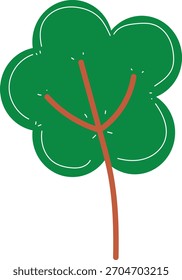 Simple green cartoon tree icon nature plant graphic doodle illustration isolated element