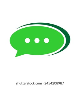 Simple green chat icon can be used for web and mobile apps.
