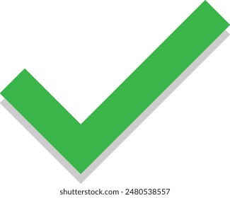 Simple green check mark with shadow