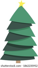 Simple Green Chrismas Tree With A Star