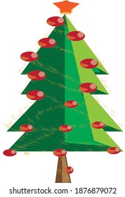 Simple green christmas tree grading