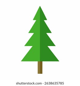 A simple green Christmas tree icon, likely for use in holiday-themed designs or as a festive graphic element on a white background.