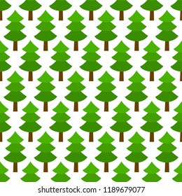 Simple green christmas trees seamless pattern, vector