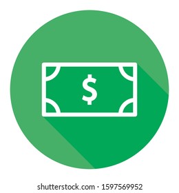 Simple green circle dollar icon - Vector