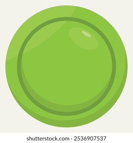 A simple green circular button or icon with a glossy finish.
