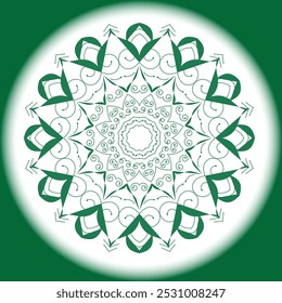 Diseño simple del mandala del color verde