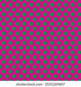 simple green color poligon dot pattern on pink colour backgraound