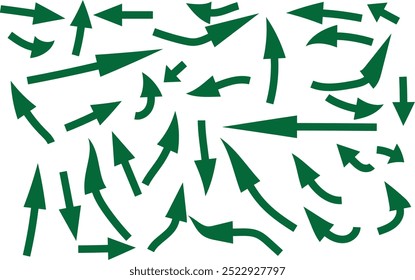 simple green color small arrow icon set green arrows pointing to the right and right