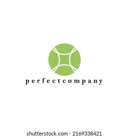 Simple green colored circle logo shaped like old money vector logo. Logo for company, business, corporation, consultant, and organization.