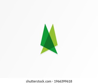 Plantilla de diseño de logotipo de concepto verde simple