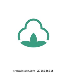 Logotipo de Vector de algodón verde simple