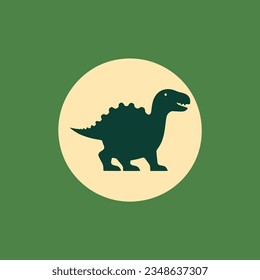 simple green dinosaur monster character logo vector illustration template design
